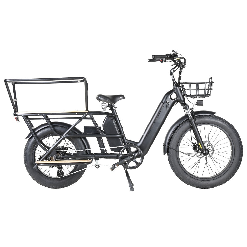 Cargo fat tire 48V 750W electric bike dual battery for family delivery